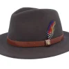 New Stetson Tller Woolfelt Dark Brown Fedora -