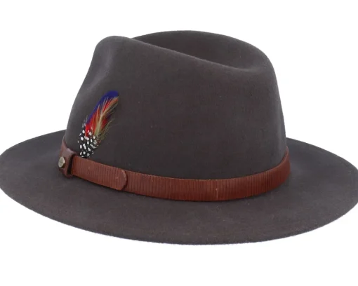 New Stetson Tller Woolfelt Dark Brown Fedora -
