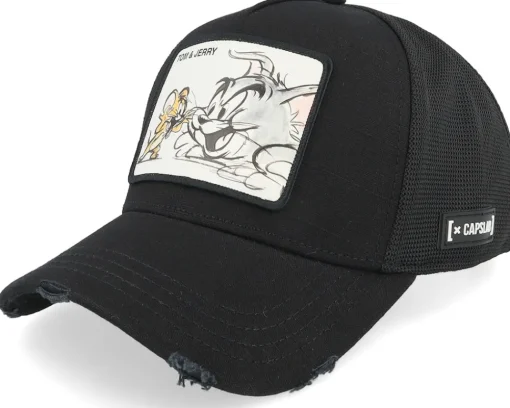 Trucker-Capslab Tom & Jerry Black A-Frame Trucker -