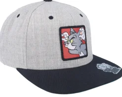 Snapback-Tom & Jerry Tom Angry Heather Grey/Black Snapback -