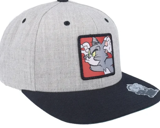 Snapback-Tom & Jerry Tom Angry Heather Grey/Black Snapback -