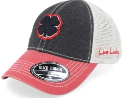 Trucker-Black Clover 2-Tone Vintage Black/Stone/Red Trucker -