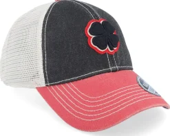 Trucker-Black Clover 2-Tone Vintage Black/Stone/Red Trucker -