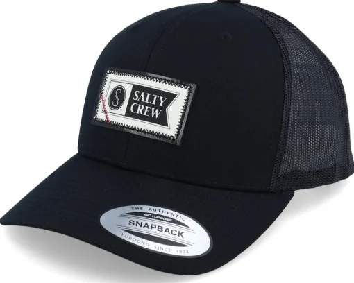 Trucker-Salty Crew Topstitch Retro Black Trucker -