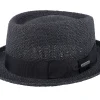 Pork Pie Hats-Wigéns Toyo Black Pork Pie -