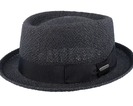 Pork Pie Hats-Wigéns Toyo Black Pork Pie -
