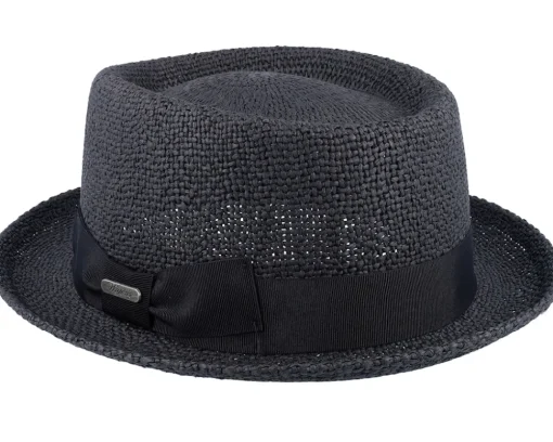 Pork Pie Hats-Wigéns Toyo Black Pork Pie -