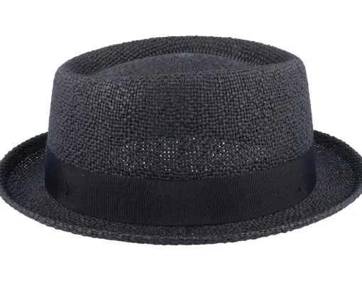 Pork Pie Hats-Wigéns Toyo Black Pork Pie -