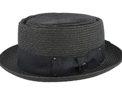 Pork Pie Hats | Straw Hat-Jaxon & James Toyo Braided Black Pork Pie -