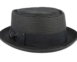 Pork Pie Hats | Straw Hat-Jaxon & James Toyo Braided Black Pork Pie -