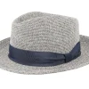 Fedora-Stetson Toyo Grey/Blue Fedora -