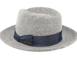Fedora-Stetson Toyo Grey/Blue Fedora -