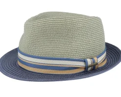 Trilby Hats-Stetson Toyo Olive/Blue Trilby -