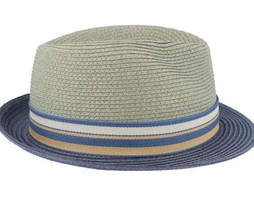 Trilby Hats-Stetson Toyo Olive/Blue Trilby -