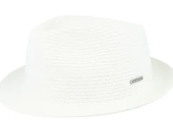 New Stetson Toyo White Brown Trilby Straw Hat -