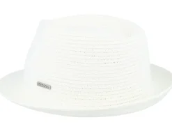 New Stetson Toyo White Brown Trilby Straw Hat -