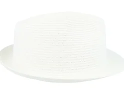 New Stetson Toyo White Brown Trilby Straw Hat -