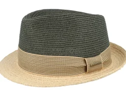 Straw Hat | Trilby Hats-Stetson Toyo/Raffia Olive/Natural Trilby Straw Hat -