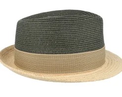 Straw Hat | Trilby Hats-Stetson Toyo/Raffia Olive/Natural Trilby Straw Hat -