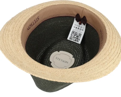 Straw Hat | Trilby Hats-Stetson Toyo/Raffia Olive/Natural Trilby Straw Hat -