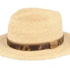 Straw Hat-Stetson Traveller Raffia Beige/Brown Straw Hat -