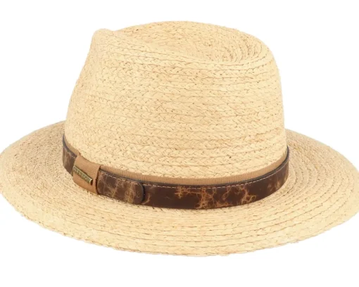 Straw Hat-Stetson Traveller Raffia Beige/Brown Straw Hat -