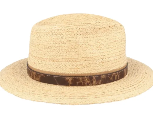 Straw Hat-Stetson Traveller Raffia Beige/Brown Straw Hat -