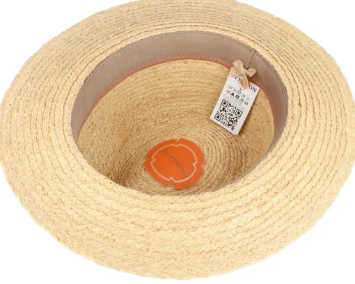 Straw Hat-Stetson Traveller Raffia Beige/Brown Straw Hat -