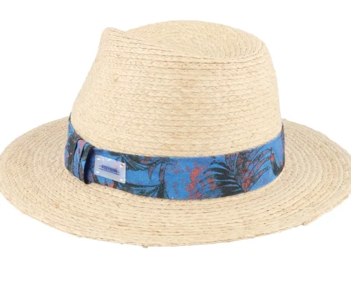 Straw Hat-Stetson Traveller Raffia Sustainable Beige-55/S -