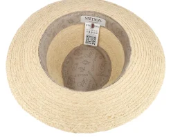 Straw Hat-Stetson Traveller Raffia Sustainable Beige-55/S -