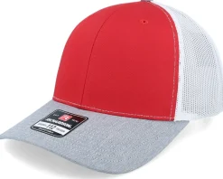 Discount Richardson 112 Tri /White/Heather Grey Trucker - Red