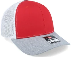 Discount Richardson 112 Tri /White/Heather Grey Trucker - Red