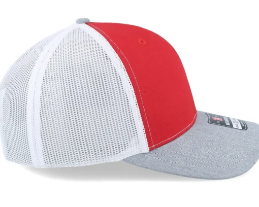 Discount Richardson 112 Tri /White/Heather Grey Trucker - Red