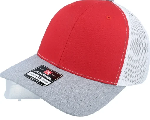 Discount Richardson 112 Tri /White/Heather Grey Trucker - Red