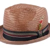 Sale Jaxon & James Tribeca Straw Hat Brown Trilby -