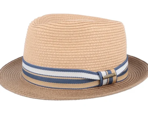 Trilby Hats-Stetson Trilby Toyo Beige Straw Hat -