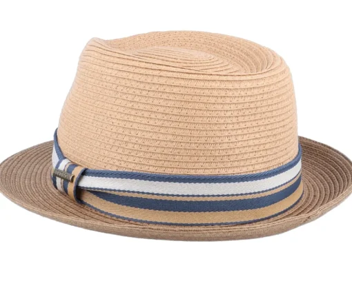 Trilby Hats-Stetson Trilby Toyo Beige Straw Hat -