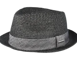Straw Hat-Stetson Trilby Toyo Black Straw -