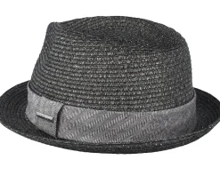 Straw Hat-Stetson Trilby Toyo Black Straw -