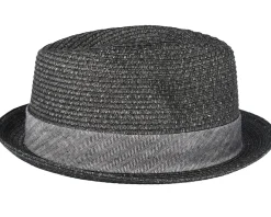Straw Hat-Stetson Trilby Toyo Black Straw -