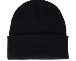 Cuff Beanies-Iconic U Letter Patch Black Cuff -
