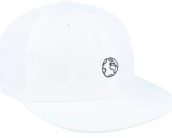 Snapback-Dedicated Unconstructed Cap Globe White Snapback -