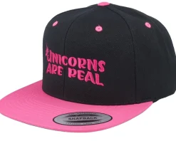 Snapback-Unicorns Are Real Black/Neon Pink Snapback -