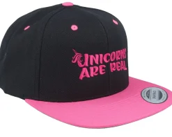 Snapback-Unicorns Are Real Black/Neon Pink Snapback -