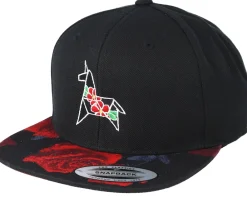 Snapback-Origami Uniflower Black/Rose Snapback -