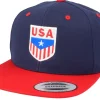 Best Iconic USA Badge Navy/Red Snapback -
