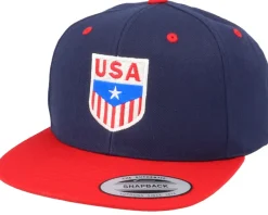 Best Iconic USA Badge Navy/Red Snapback -