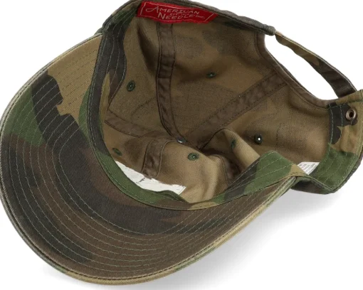 Dad Cap-American Needle USA Ballpark Patch Camoflage Dad Cap -