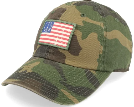 Dad Cap-American Needle USA Ballpark Patch Camoflage Dad Cap -