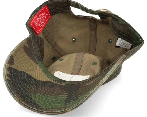 Dad Cap-American Needle USA Ballpark Patch Peace Camoflage Dad Cap -